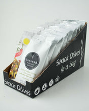 Load image into Gallery viewer, Snack Green Pitted Olives with Chili - 3.5 oz (100g)
