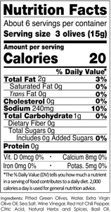 Snack Green Pitted Olives with Chili - 3.5 oz (100g)
