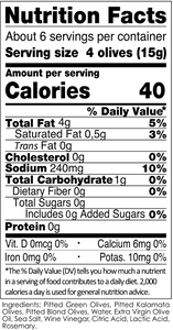 Snack Mixed Pitted Olives with Rosemary - 3.5 oz (100g)